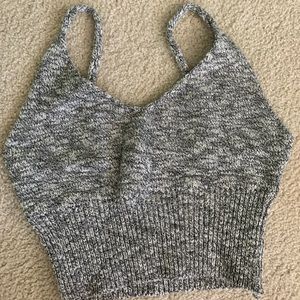 Grey sweater crop top